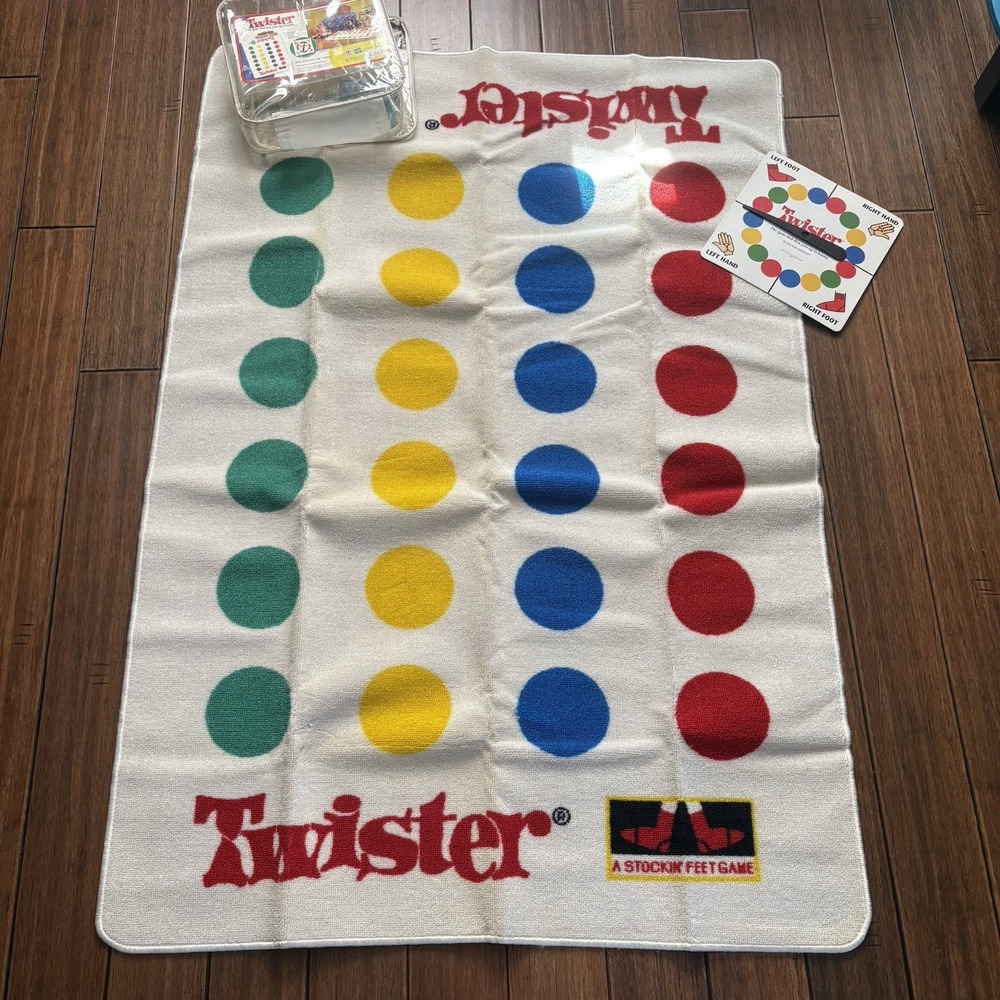 Hasbro Twister Game Rug Mat 40" x 58" Complete with Spinner